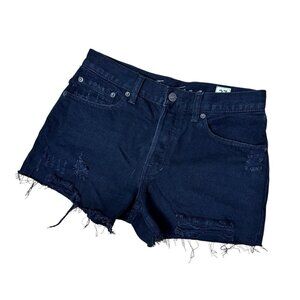 WE THE FREE Black Denim Jean Shorts Jorts Cut Offs Size 27 Free People